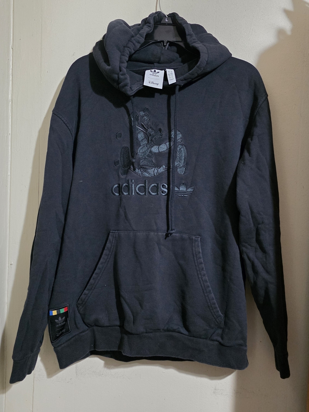 Adidas Men's Black Graphic Hoodie - Disney Collaboration Size L